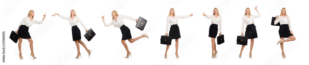 Businesswoman in business concept isolated on white Businesswoman in business concept isolated on white