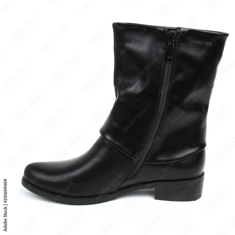 Women's demi-season high boots isolated on white background Women's demi-season high boots isolated on white background
