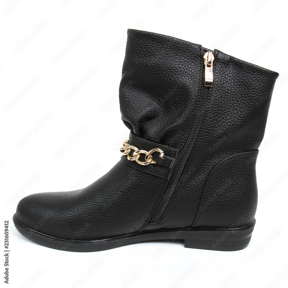 Fototapeta premium Women's demi-season high boots isolated on white background