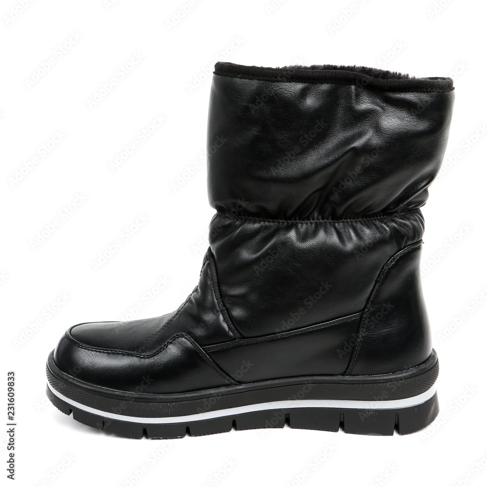 Women's demi-season high boots isolated on white background Women's demi-season high boots isolated on white background