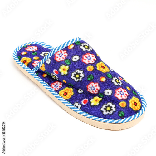 Women's cool slippers for home isolated on white background.