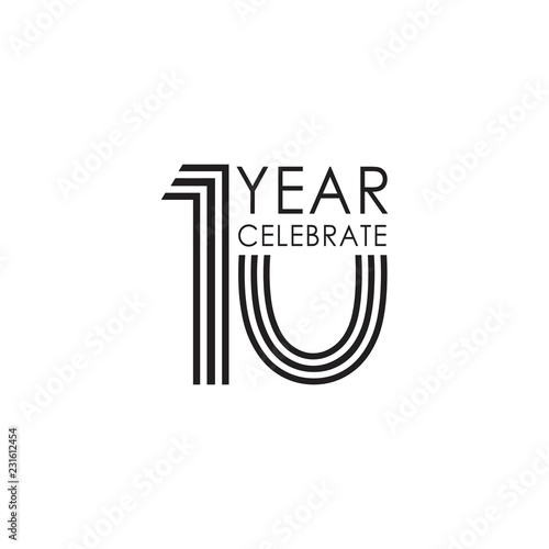 10 Year Celebrate Vector Template Design Illustration