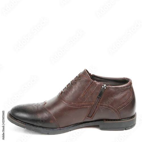 Stylish causal man shoe on white background.