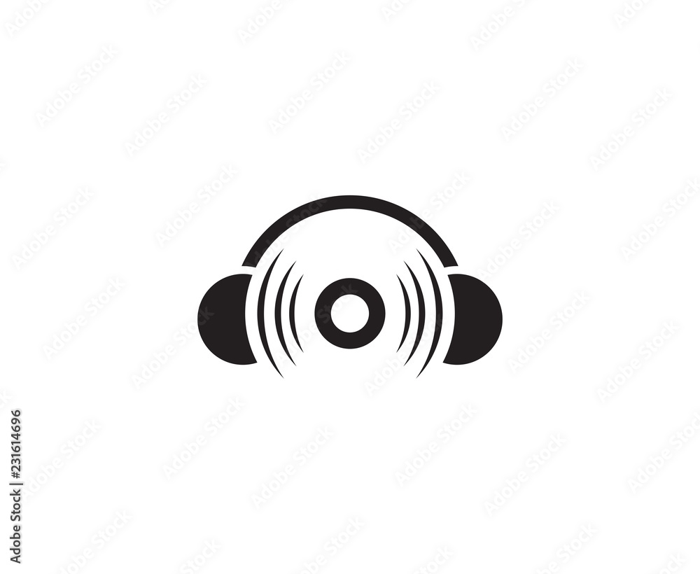 Headphones logo Stock Vector Adobe Stock