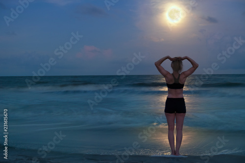 On the Beach in the Moonlight, St Simons Island, GA