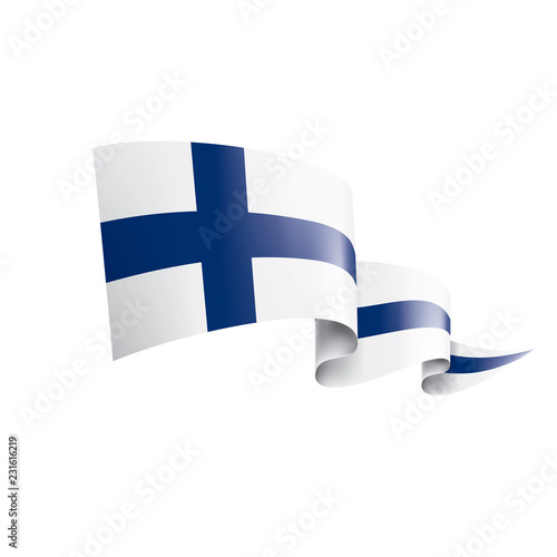 Finland flag, vector illustration on a white background