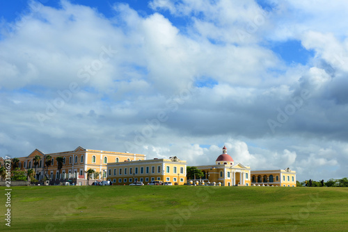 Art school in Old San Juan Puerto Rico with clouds