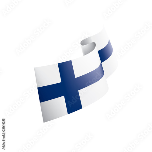 Finland flag, vector illustration on a white background