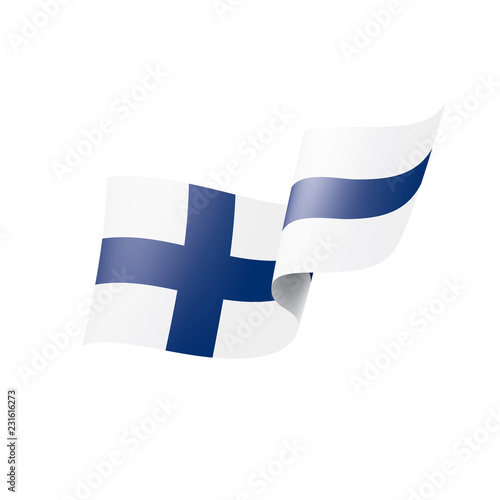Finland flag, vector illustration on a white background