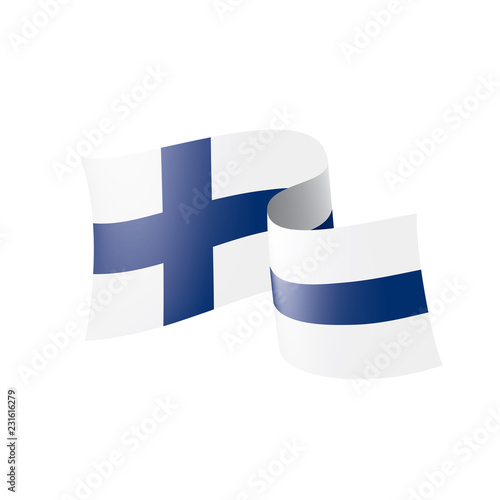 Finland flag, vector illustration on a white background