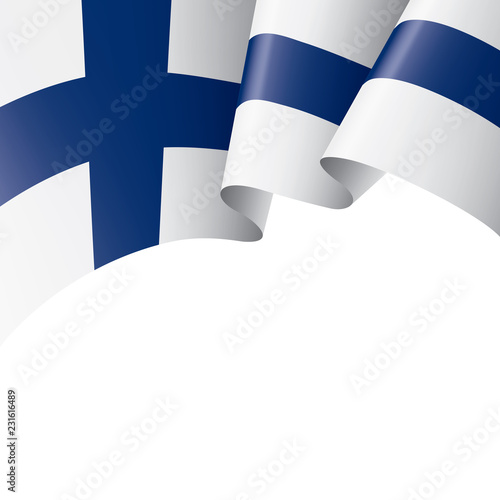 Finland flag, vector illustration on a white background