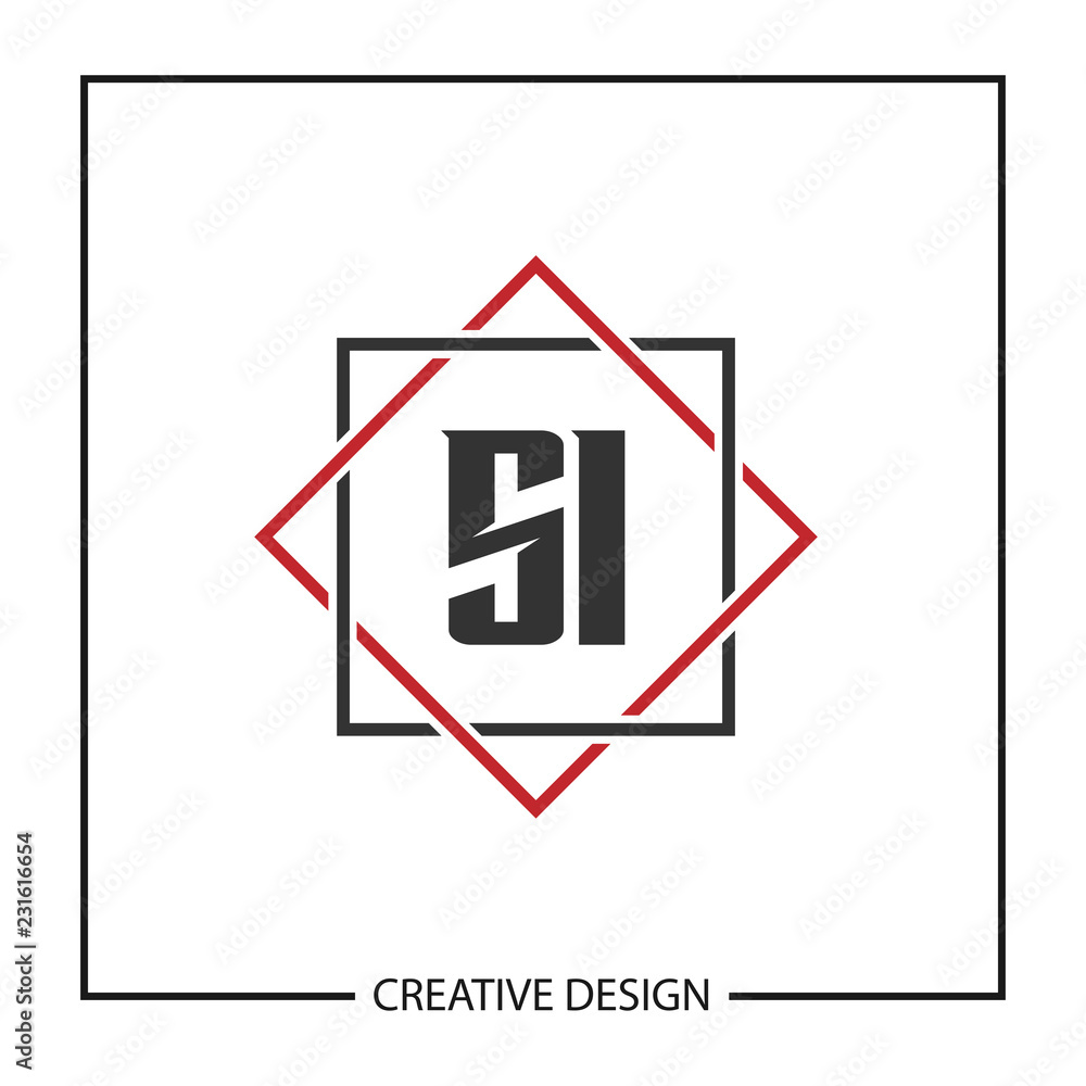 Initial Letter SI Logo Template Design Vector Illustration