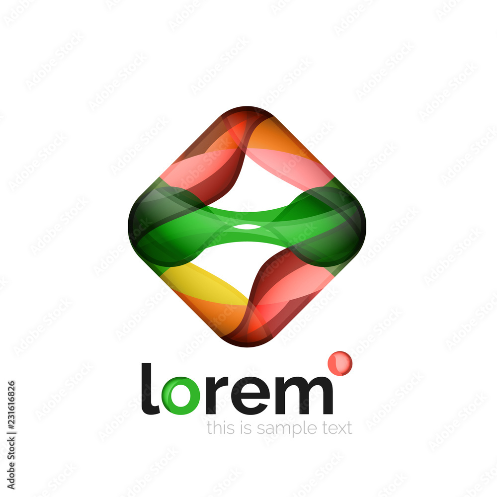 Abstract geometric logo created with overlapping smooth shapes Abstract geometric logo created with overlapping smooth shapes