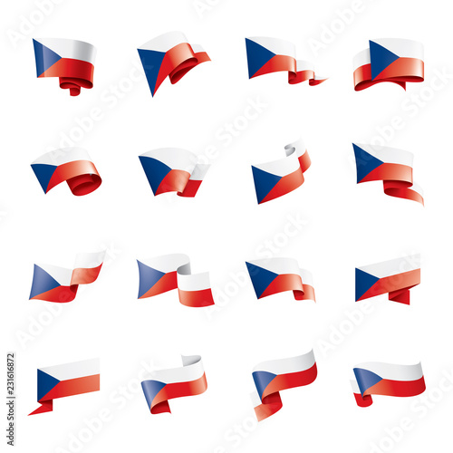 Czechia flag, vector illustration on a white background Free Download Czechia flag, vector illustration on a white background - GFXLoad