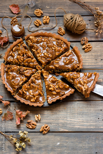 Caramel and nut tart