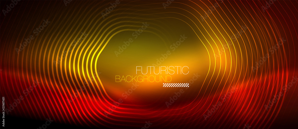 Neon glowing lines, magic energy space light concept, abstract background wallpaper design Neon glowing lines, magic energy space light concept, abstract background wallpaper design