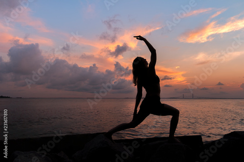 Yoga on the beach, St Simons Island, GA