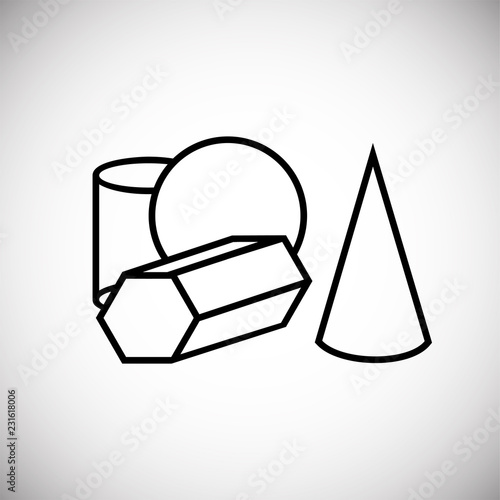 Geometry science thin line on white background icon