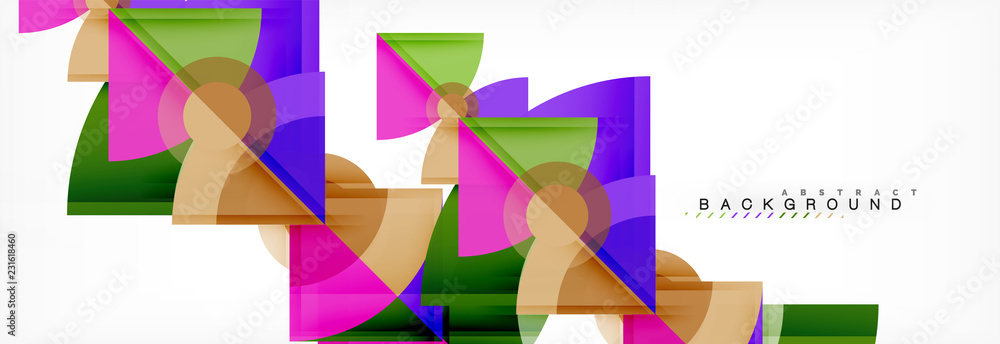 Triangles and circle geometric background Triangles and circle geometric background