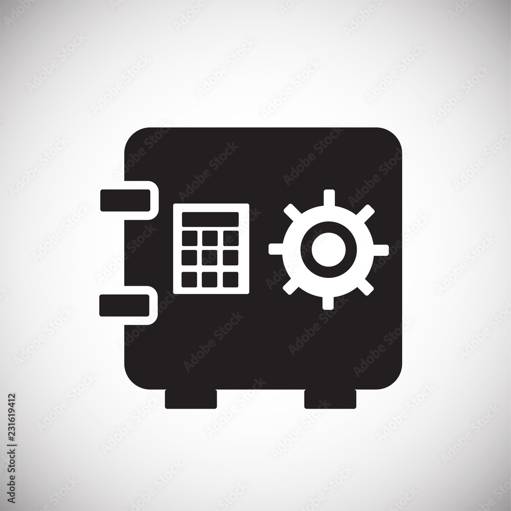 Safe with capital on white background icon Safe with capital on white background icon