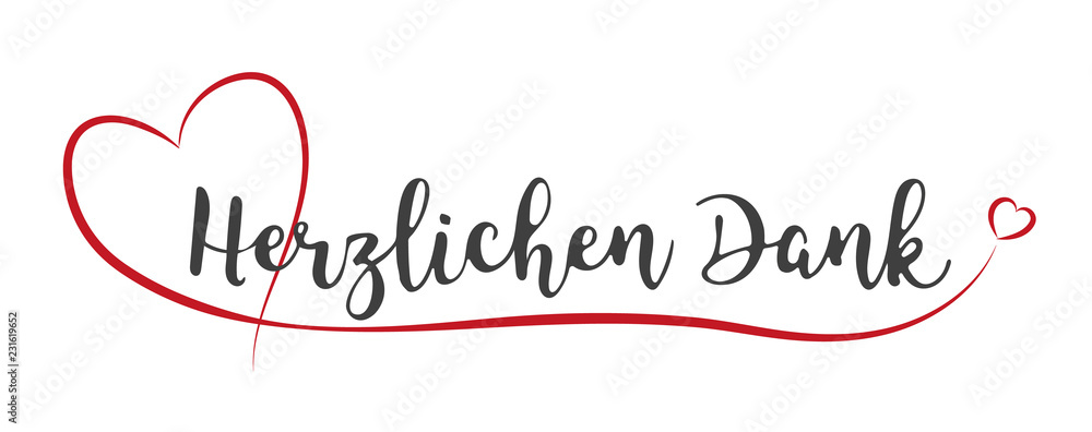 Herzlichen Dank Schriftzug mit Herzen vector de Stock | Adobe Stock