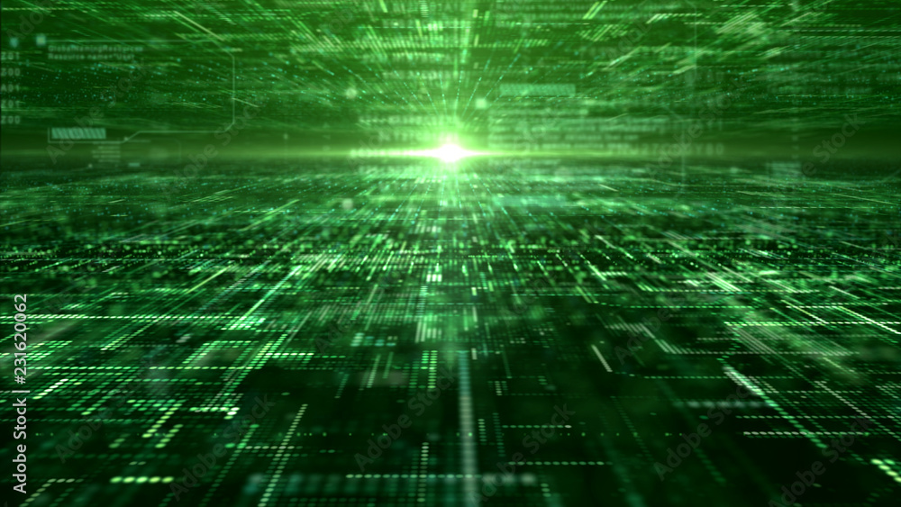 Futuristic digital matrix particles grid virtual reality abstract cyber space environment background Futuristic digital matrix particles grid virtual reality abstract cyber space environment background
