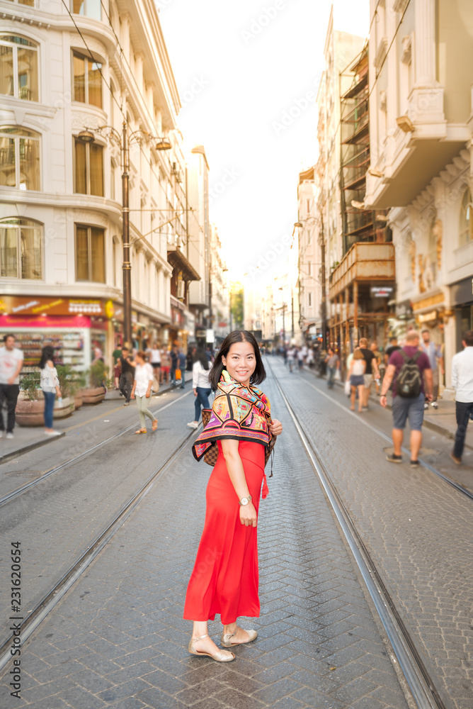 Portrait of a beautiful woman in Istanbul,Turkey