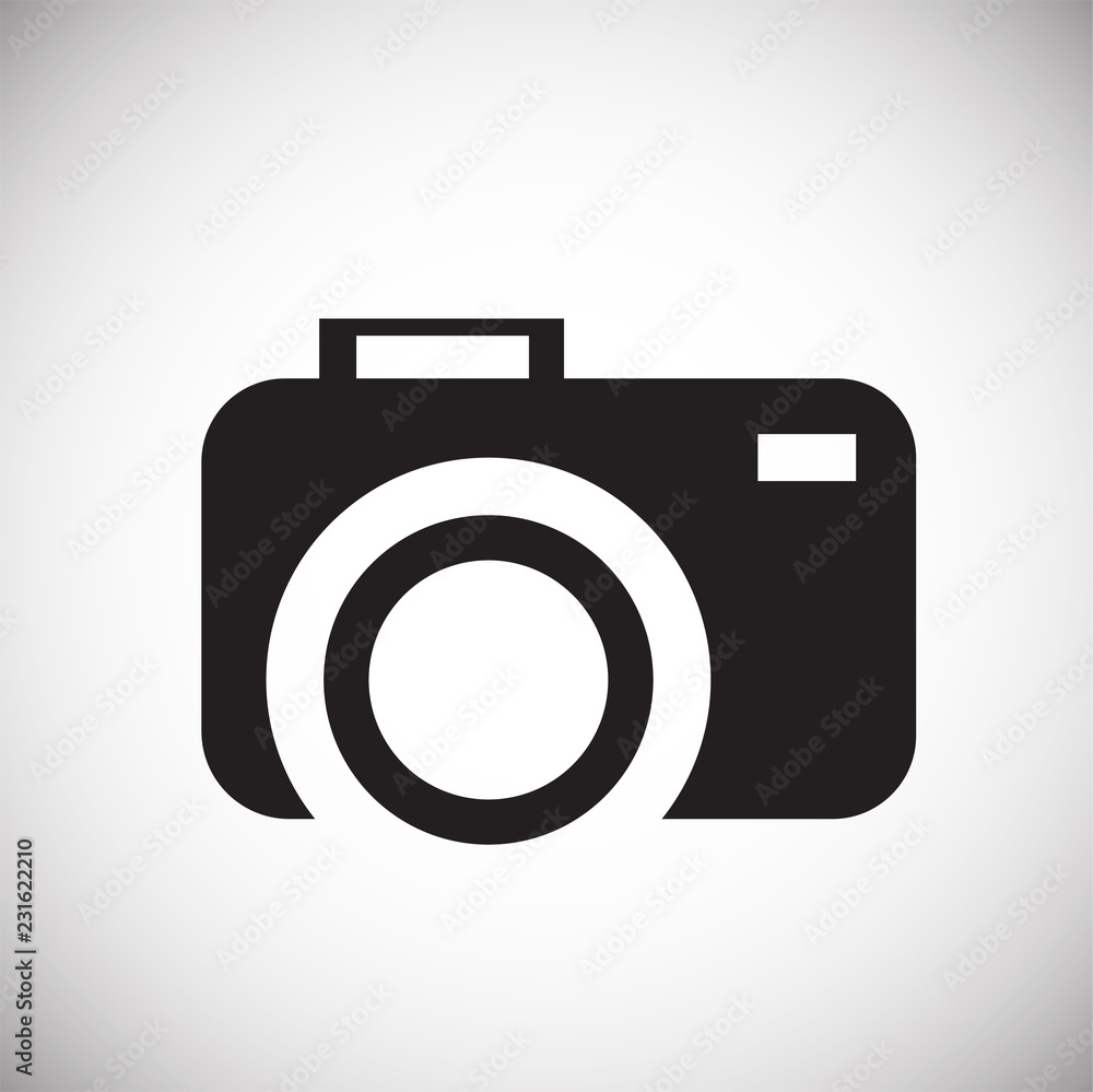 Tourist camera on white background icon Tourist camera on white background icon