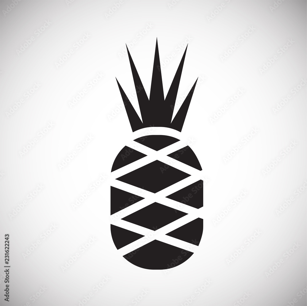 Pineapple on white background icon Pineapple on white background icon