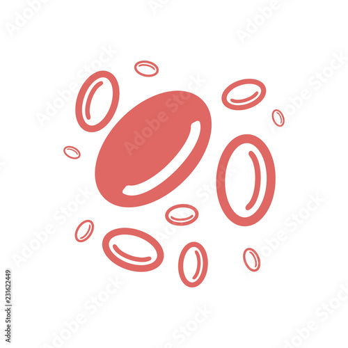 Macro of group erythrocytes corpuscles icon. Vector sign for web graphic.