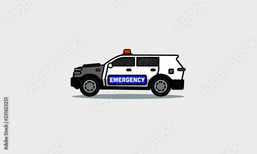 Emergency SUV Car Vector Illustration