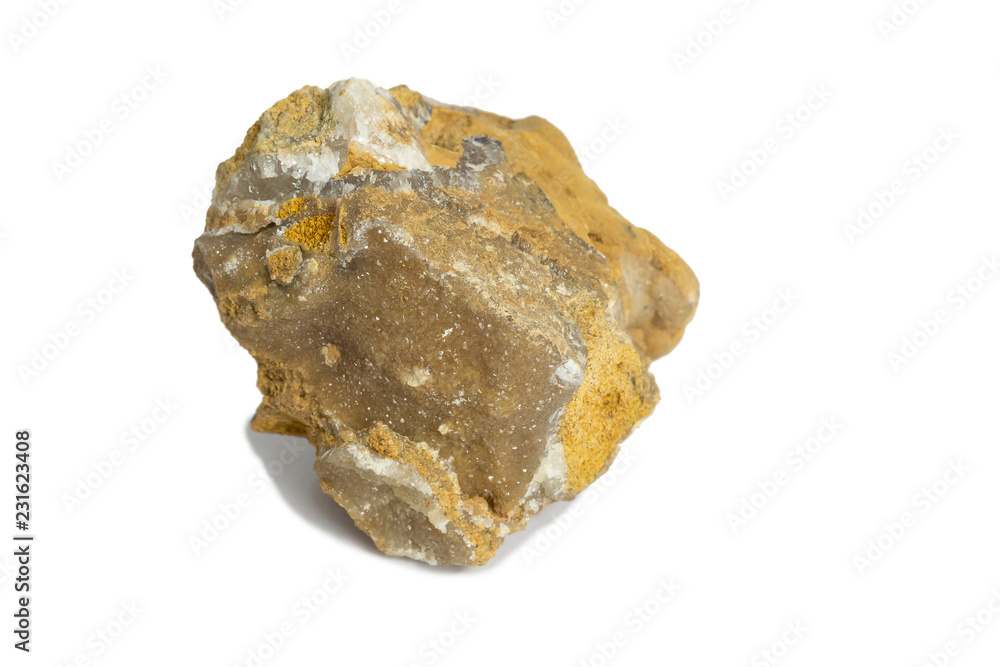 Obraz premium hydrozincite or hemimorphite stone isolate on white background 