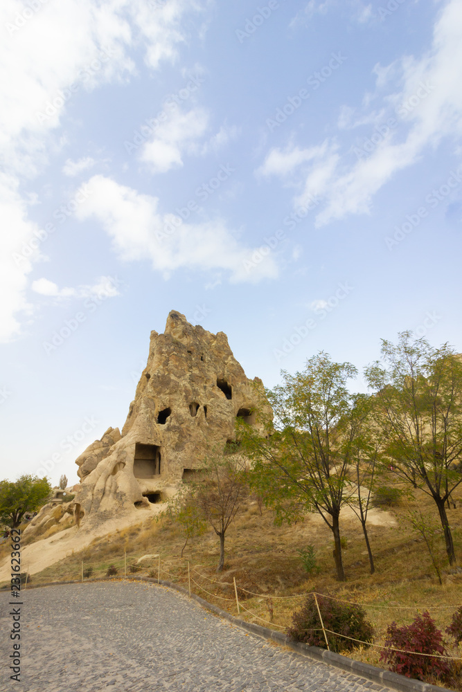 Public places Goreme open air museum Cappadocia Turkey rock formations