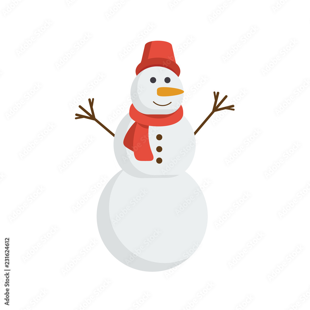 snowman icon in flat style isolated vector illustration on white transparent background