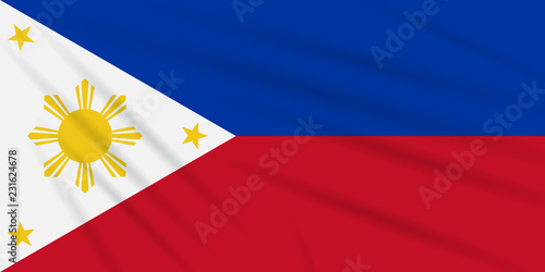 Flag Philippines - peaceful time, realistic vector