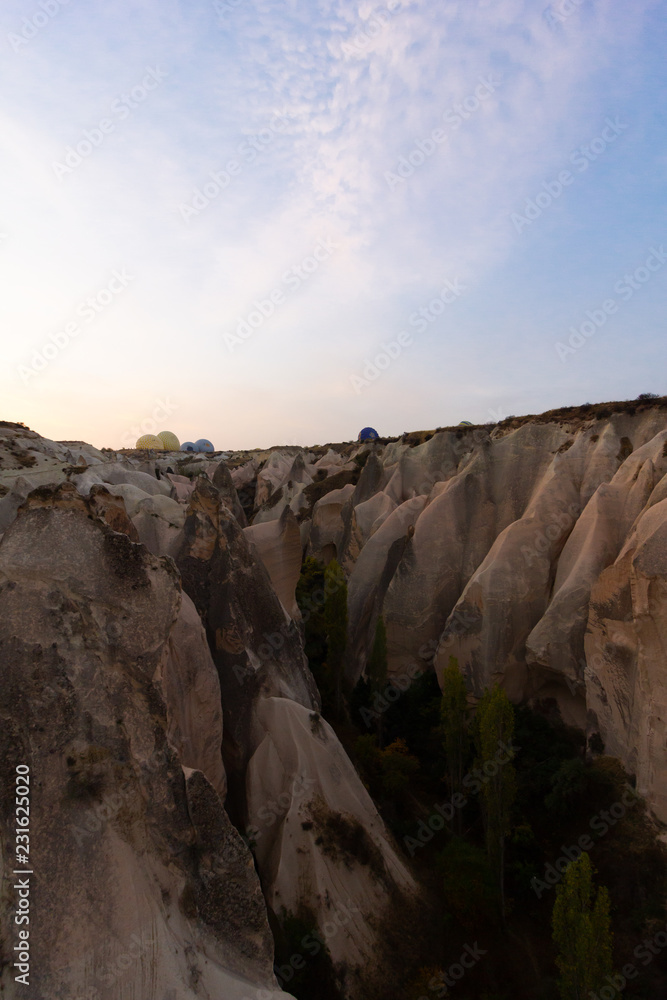 Natural view from goreme hot air balloon.