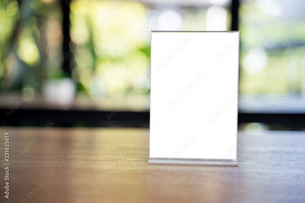 Stand Mock up Menu frame tent card blurred background design key visual layout.. Stand Mock up Menu frame tent card blurred background design key visual layout..