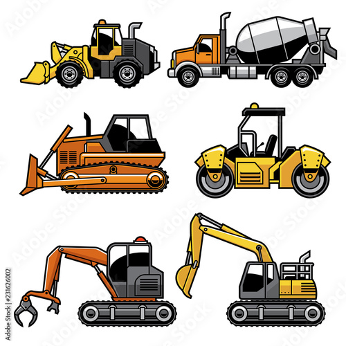 heavy machinery in set