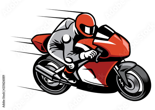 racer riding his sportbike