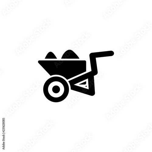 Wheelbarrow icon. Element of road and bridges construction. Premium quality graphic design icon. Signs and symbols collection icon for websites, web design