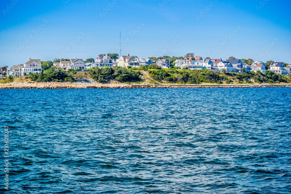 Fototapeta premium The overlooking view of the island in Massachusetts at Cape Cod Martha's Vineyard