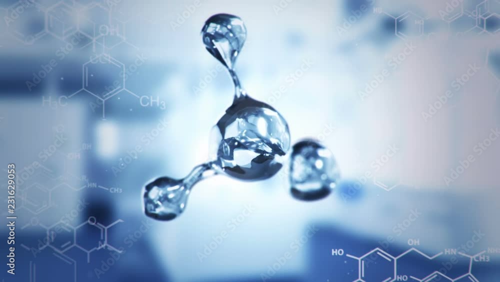 Animation of rotation DNA helix or molecule from glass and crystal and ...