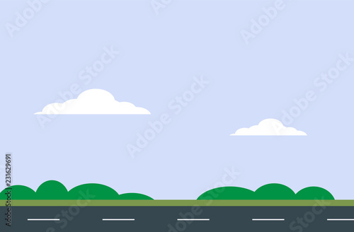 Vector illustration Sky and road