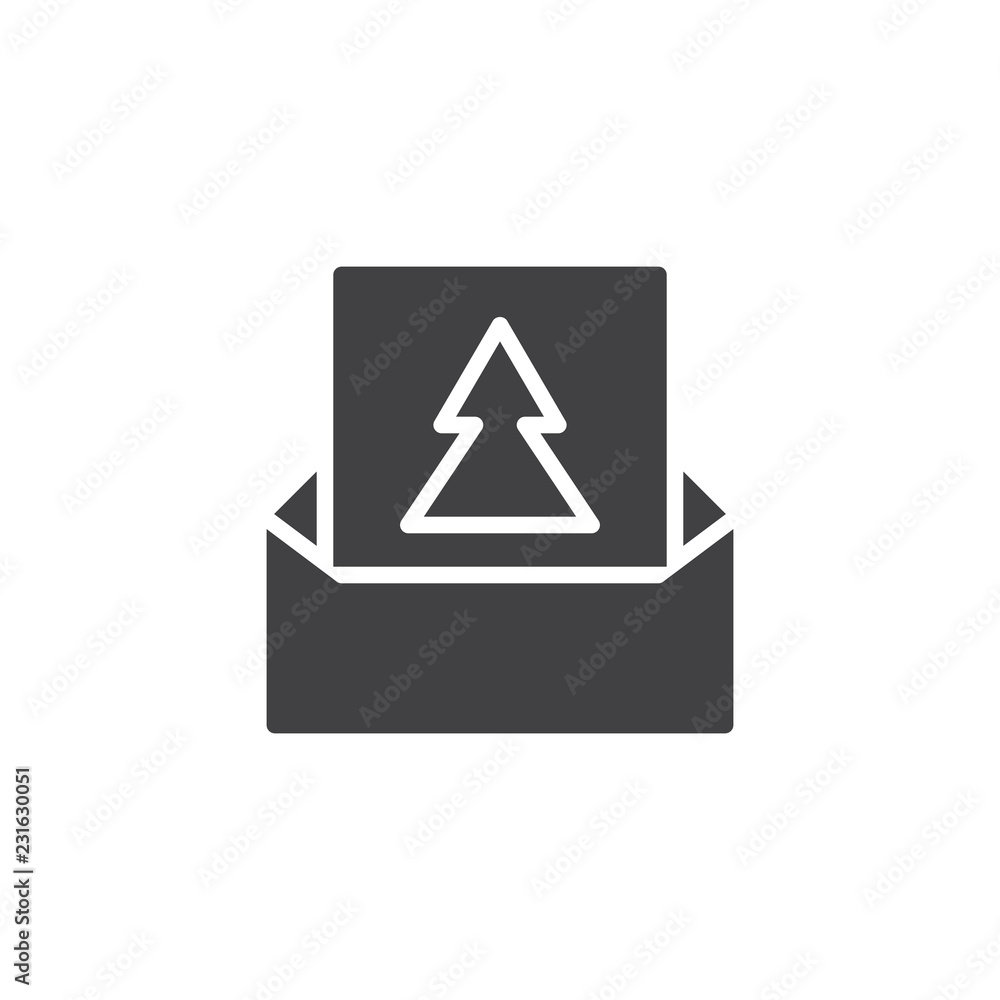 Christmas card vector icon. filled flat sign for mobile concept and web design. Xmas greeting card envelope simple solid icon. Symbol, logo illustration. Pixel perfect vector graphics Christmas card vector icon. filled flat sign for mobile concept and web design. Xmas greeting card envelope simple solid icon. Symbol, logo illustration. Pixel perfect vector graphics