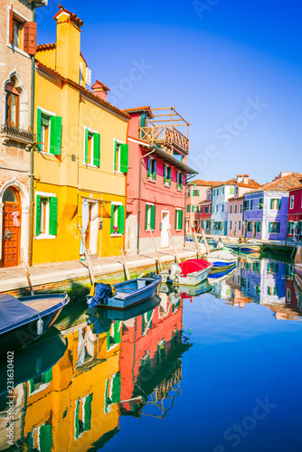 Burano, colorful water city in Venice, Italy