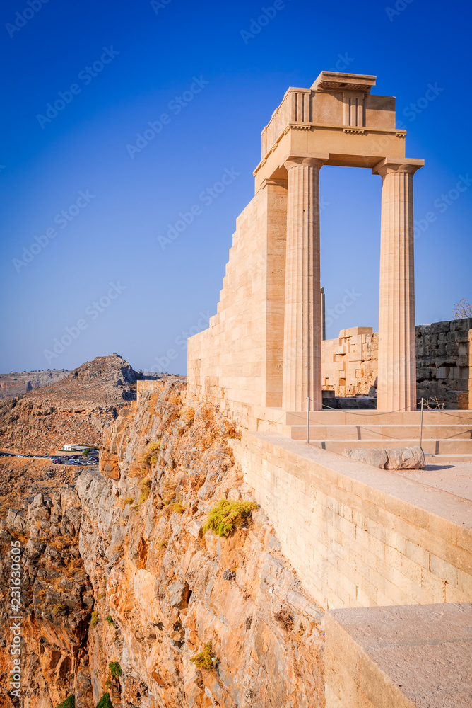 Lindos, Acropolis in Rhodes, Greece