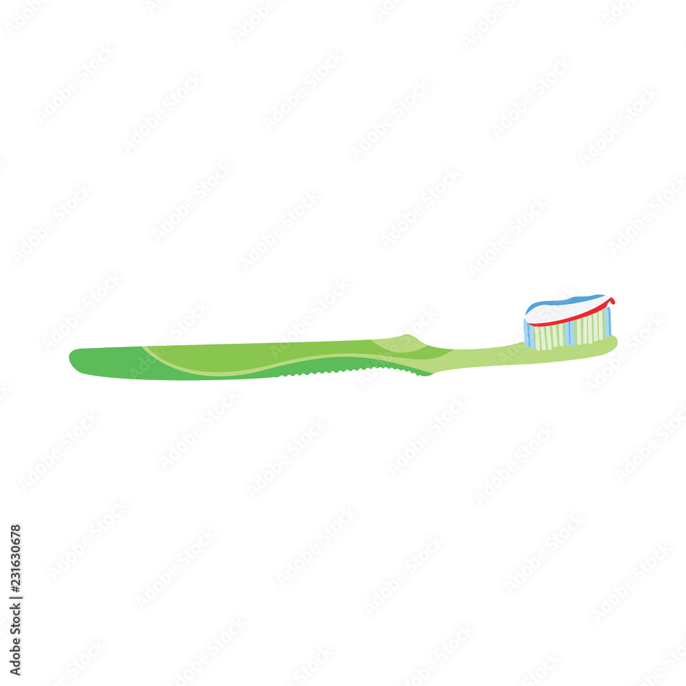 toothbrush green symbol on white background set toothbrush green symbol on white background set