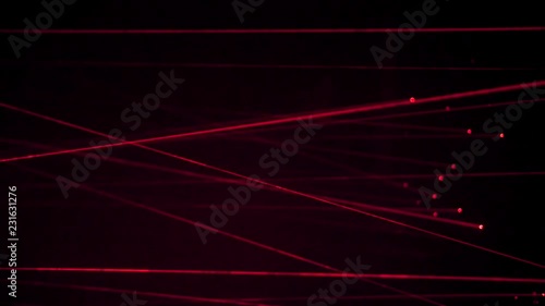 red light Laser Security System in the total dark black room