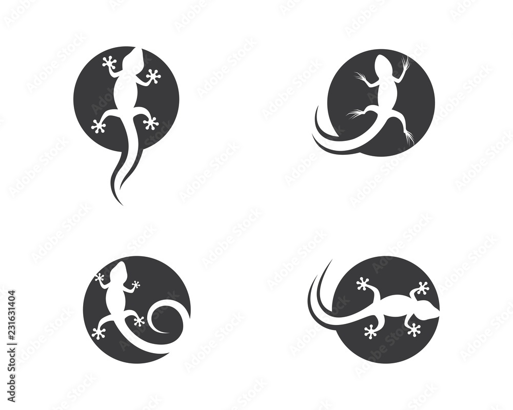 Naklejka premium Ilustracja logo jaszczurki