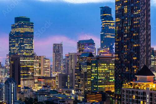 Night of the Metropolitan Bangkok City downtown cityscape urban skyline Thailand - Cityscape Bangkok city Thailand